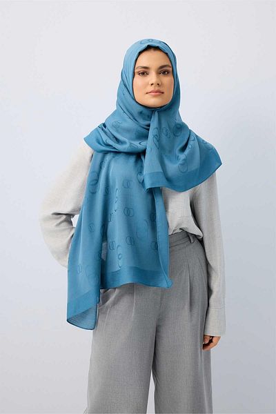 Imannoor Şal pătrat cu lanţ de mătase din bumbac - 70x210 241-3002