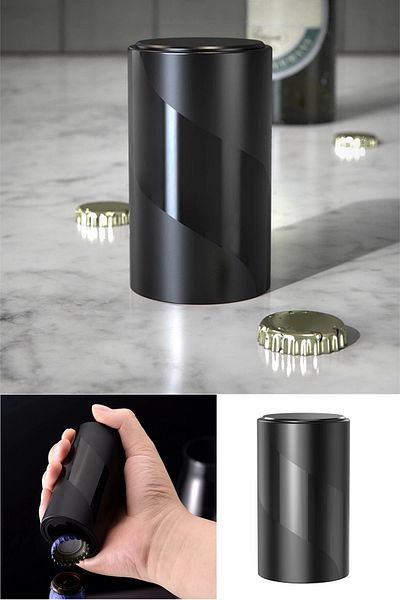 Maridet 2-Piece Automatic Push Bottle Cap Opener Multi Functional Fast Soft Drink Soda Cap Opening Apparatus