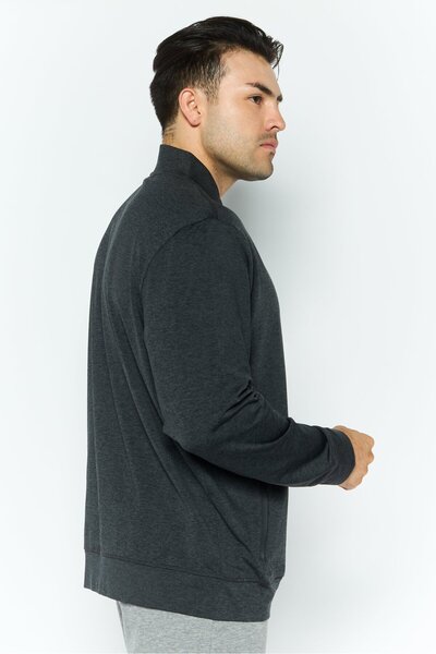 SKECHERS Men Sportswear Fit Long Sleeve Outdoor Hoodie, Charcoal