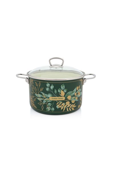 Metalac Pot 6.75l with glass lid Golden Times Metalac, enamel, 24cm, 6.75l