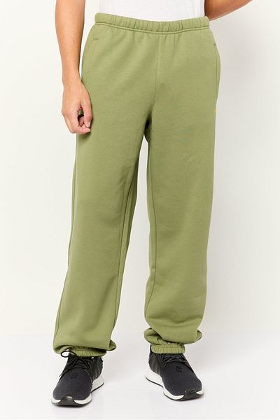 Esprit Men Regular Fit Brand Logo Sweatpants, Olive