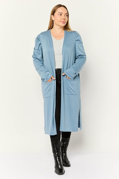 CYRUS Women Open Front Solid Cardigan, Blue