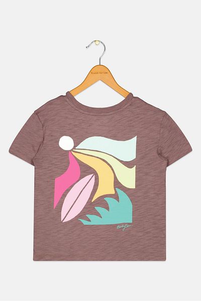 GAP X Bailey Elder Kids Girl Graphic Print Top, Chocolate Brown