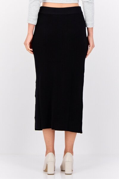 Esprit Women Ribbed Midi Skirts, Black