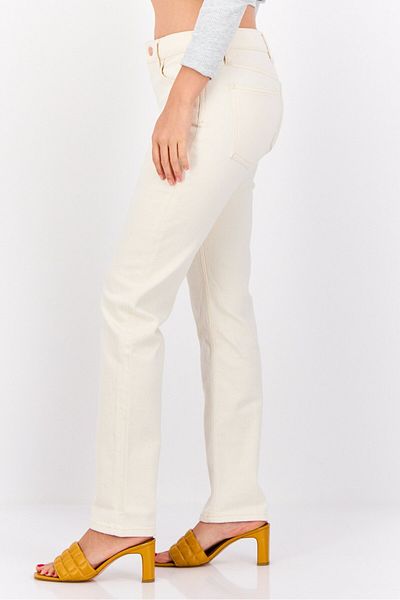 Esprit Women Straight Fit Solid Stretchable Jeans, Beige