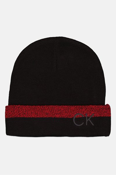 Calvin Klein Men Brand Logo Beanie, Black
