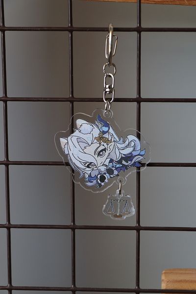 Akumastik Genshin Neuvillette Acrylic Anime Accessory with 7cm Charm - Keychain and Bag Ornament