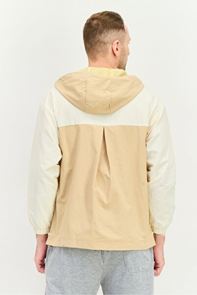 adidas Men Spotswear Fit Long Sleeve Hooded Outdoor Jacket, Beige