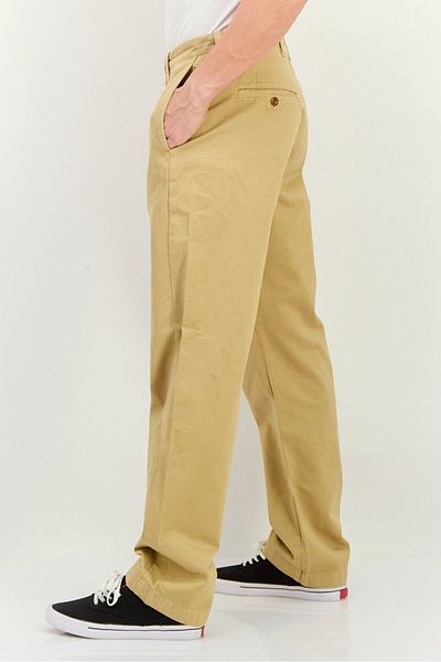 Gant Men Regular Fit Plain Straight Twill Chino Pants, Khaki