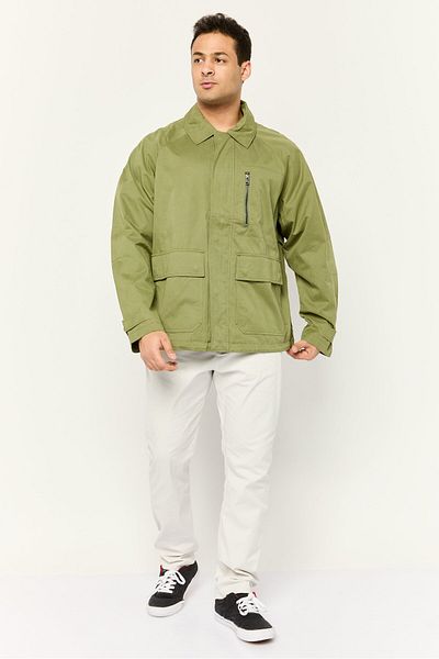 Esprit Men Solid Jacket Shirt, Olive
