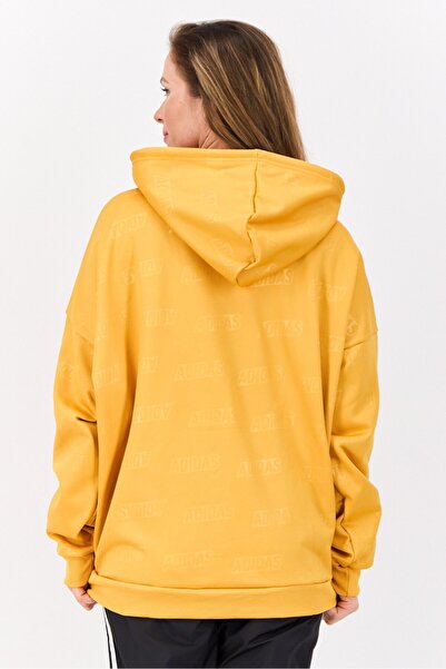 adidas Women Sportswear Fit Long Sleeve Outdoor Hoodie, Mustard