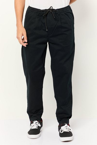 GAZZARRİNİ Men Regular Fit Plain Chino Pants, Navy