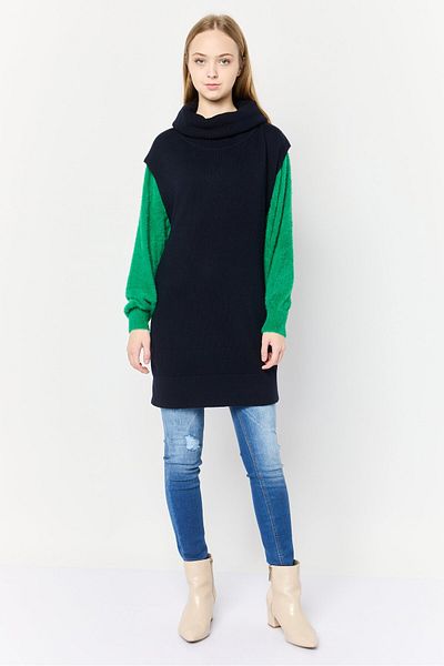 Phase Eight Men Turtle Neck Textured Sleeveless Tunic Sweater, Dark Navy