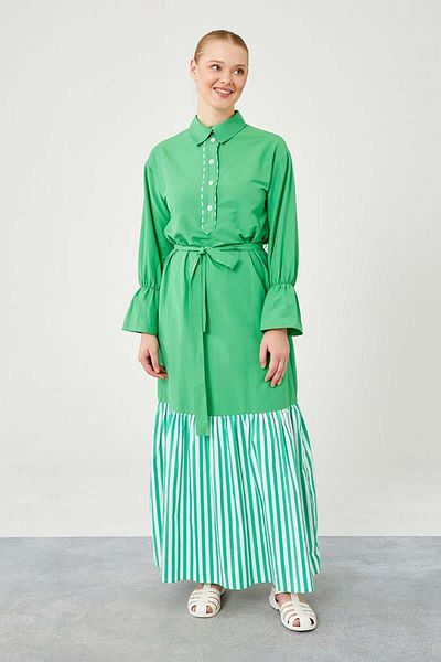 Levidor Rochie din popelin cu dungi Benetton