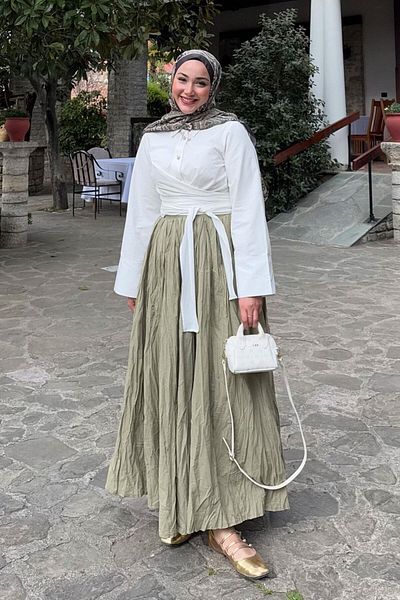 LOCCO Πράσινη γυναικεία φούστα Voile Mold