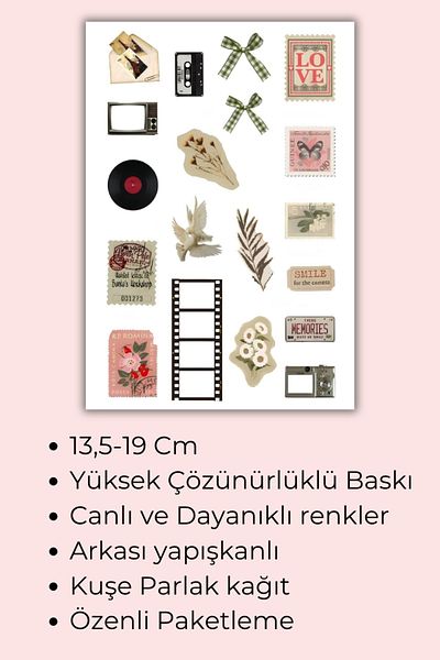 birikiyedi Vintage Sticker Suitable for Planner Agenda Bullet Journal