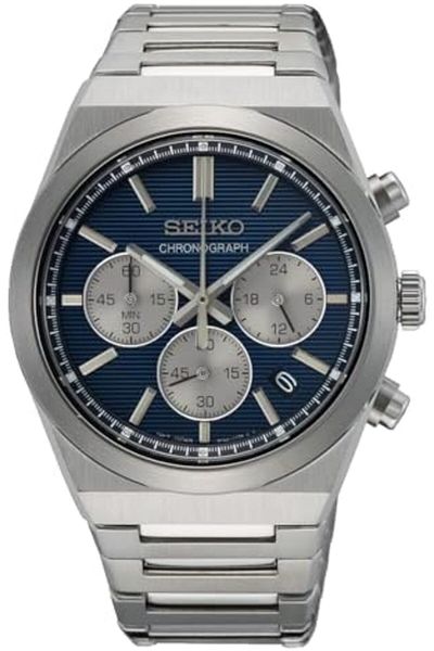 Seiko SSB453P1 Quartz Chronograph Men's Watch Blue Dial, 40mm, Sapphire Crystal