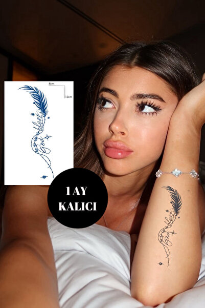 TAKIŞTIR Tüy Figürlü 12 Saat Sonra Kararan Geçici Dövme Tattoo