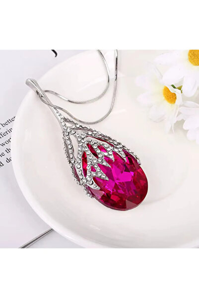 byozanyılmaz قلادة كبيرة من حجر الوردي