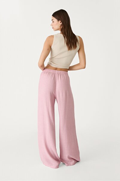 Stradivarius Flowing textured trousers