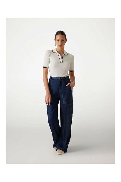Guess Thalia Polo Neck Ss Swtr T-shirt alb pentru femei W5gr37z3l10-g012