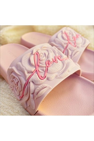 GEZER Rose Embossed Non-Slip Sole Slippers. Pool Sea Bathroom Balcony Terrace Home and Street Slippers