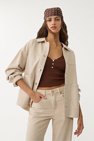 Stradivarius Cepli ve fitilli kumaşlı ceket