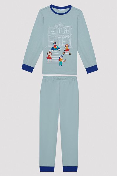 Penti Set de pijamale multicolore din 2 piese Boy's Visit Museum