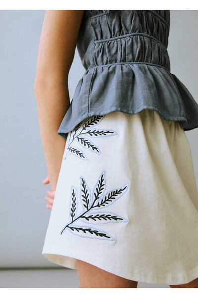 MANGO Kids Pants Skirt with Embroidery Details