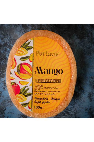 Purlavie صابون اسفنج المانجو الطبيعي 100 جرام.