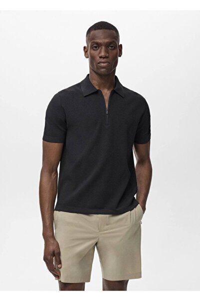 MANGO Man Coolmax ®   Λεπτό πλεκτό πουκάμισο πόλο με φερμουάρ