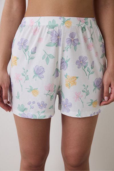Penti Pyjama-Unterteil mit farbigen Shorts – Love More Printed