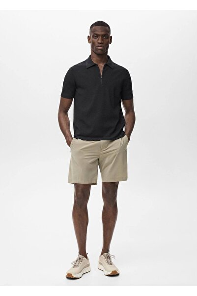 MANGO Man Coolmax ®   Λεπτό πλεκτό πουκάμισο πόλο με φερμουάρ