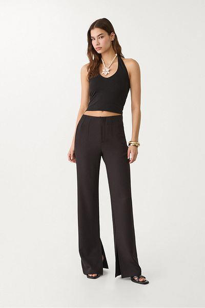 Stradivarius Smart flared trousers with slit