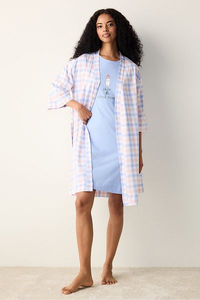 Penti Mehrfarbiger Morgenmantel „Joyful Gingham“ aus Baumwolle