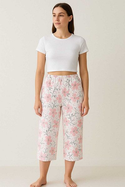 gigigiyim Floral Patterned Casual Women's Capri