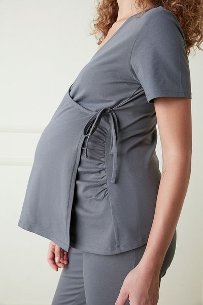 Penti Tmavě šedé tričko Mama Pregnant Stone