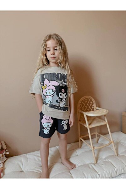 Baby Wikiboom Kuromi T-Shirt Shorts Girl's Set 100% Cotton