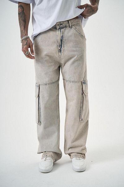 Respire Ανδρικό Washed Parachute Cargo Baggy Παντελόνι A.Blue