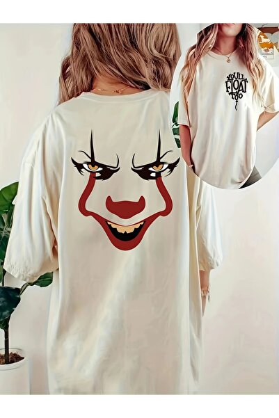 LAND MODA Μπλουζάκι με στάμπα με γράμματα και πρόσωπο με στρογγυλή λαιμόκοψη,...