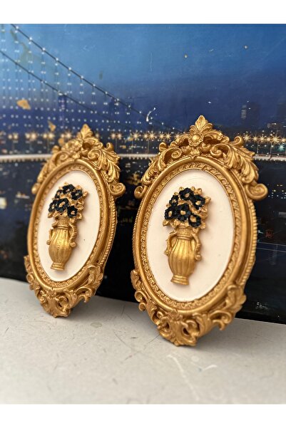 busraconcept Tablou cu flori negre 2 buc 22cm