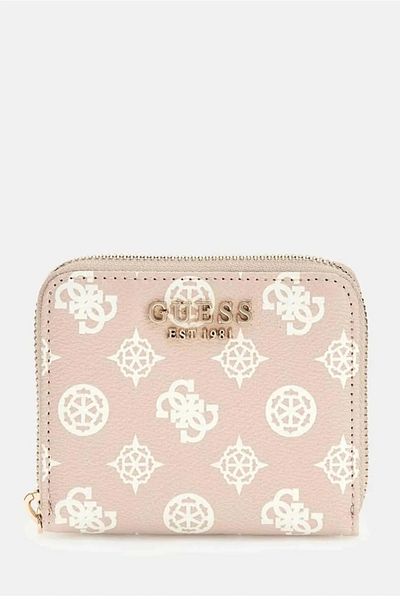 Guess Laurel Slg Small Zip Around Women's Beige Wallet Swpg8500137-Sdl