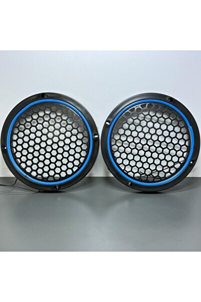 MOTTOMOR 16 CM PETEK DESENLİ MAVİ NEON HOPARLÖR KAPAĞI MİD KASNAĞI 2 ADET OTO...