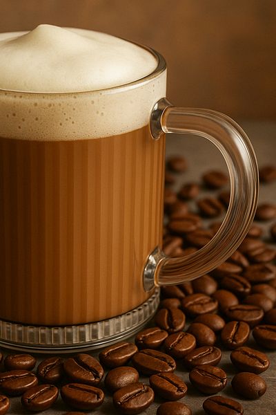 Sever Striped Thermosil Glass Mug 300 ml - Tea & Coffee Cup