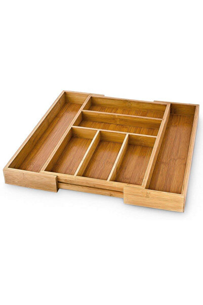 Relaxdays Οργανωτής μαχαιροπίρουνων και σκευών κουζίνας, μπαμπού, επεκτεινόμε...