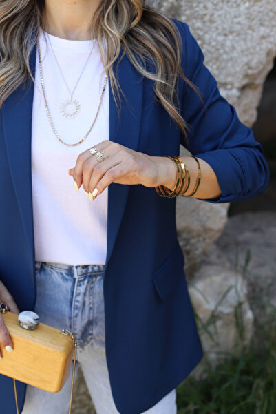 bytugcekaya Індіго рукав з збірками - Детальний блейзер