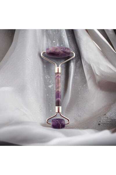 feyza collection Doğaltaş Ametist Face Roller Yüz Masaj Aleti