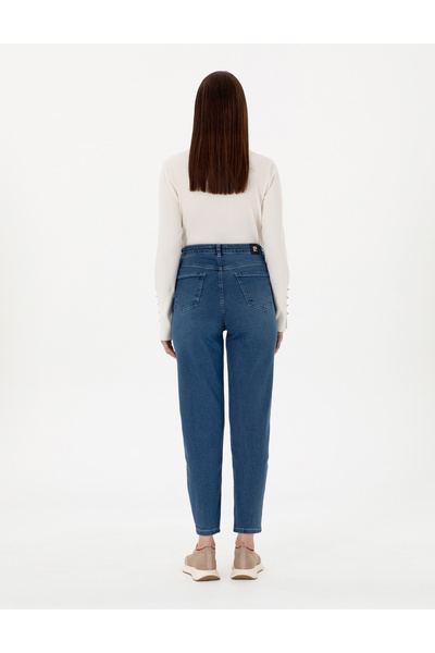 Pierre Cardin Mavi Mom High Waist Fit Jean Pantolon 50307851-VR036