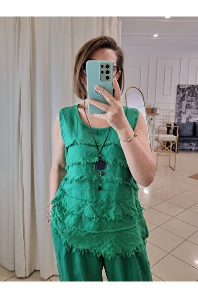 pudubutik Linen Athlete Green Italian