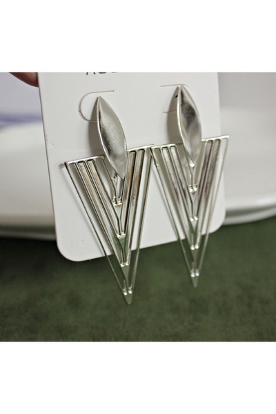 mos&more Gümüş Büyük Sallantılı Şık Kadın Küpe